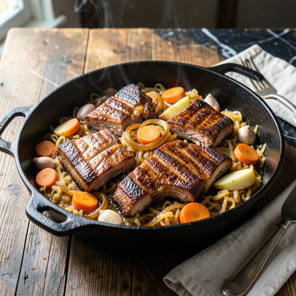 Comprehensive Spare Ribs and Sauerkraut Recipe: Slow Cooked German Tradition visual reference