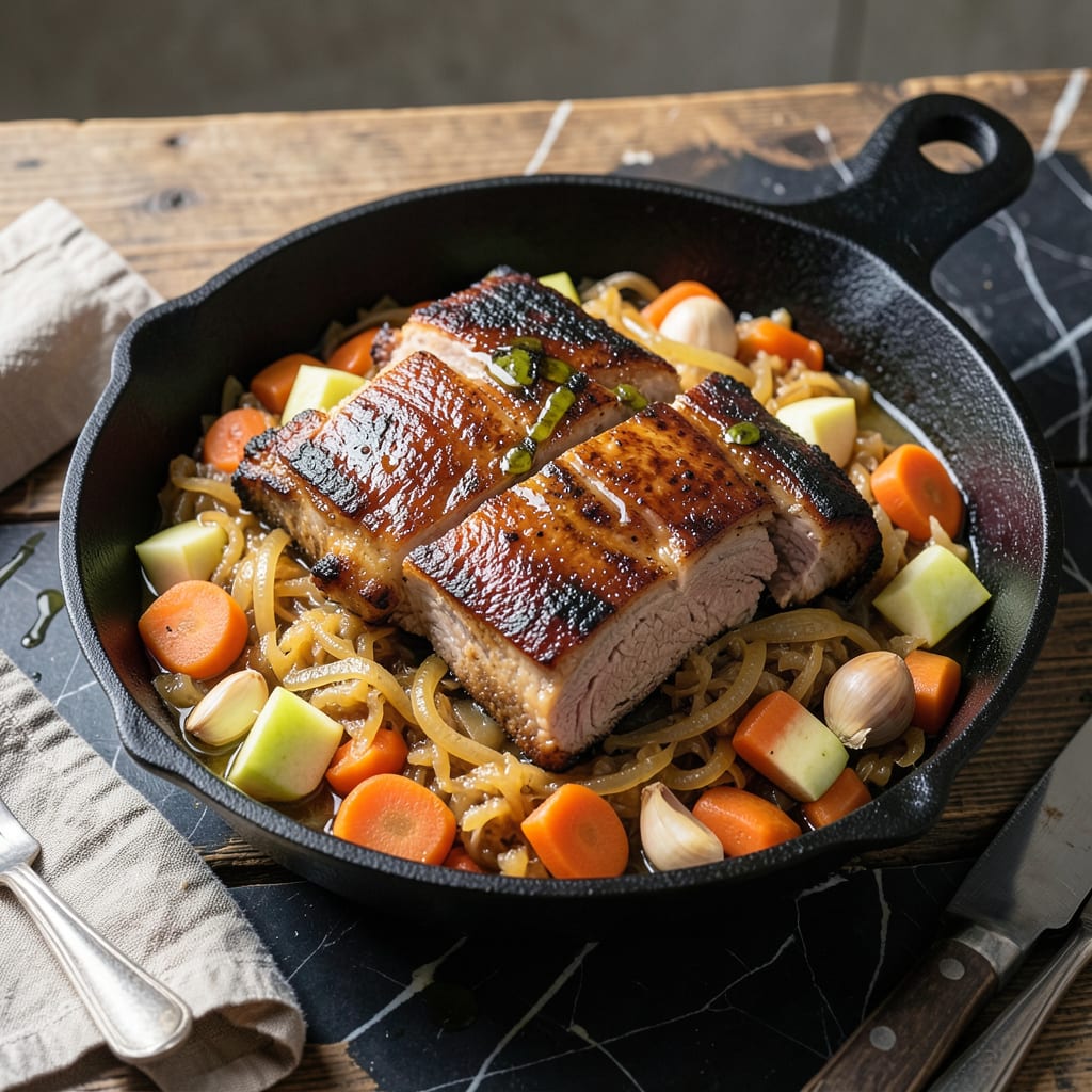 Spareribs and Sauerkraut Recipe: Slow Simmered German Style Heartiness illustration with key details