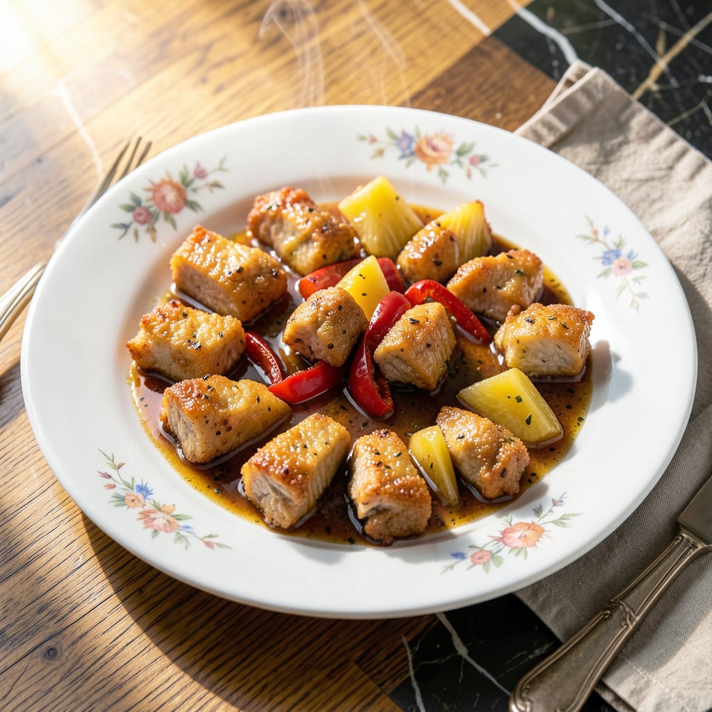 Visual representation of Sweet and Sour Pork Recipe: Crispy Bites With Pineapple Zing