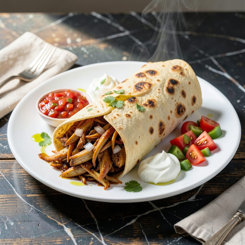 Visual representation of Taco Bell Shredded Chicken Burrito Recipe: Spiced Copycat for Home Cooks