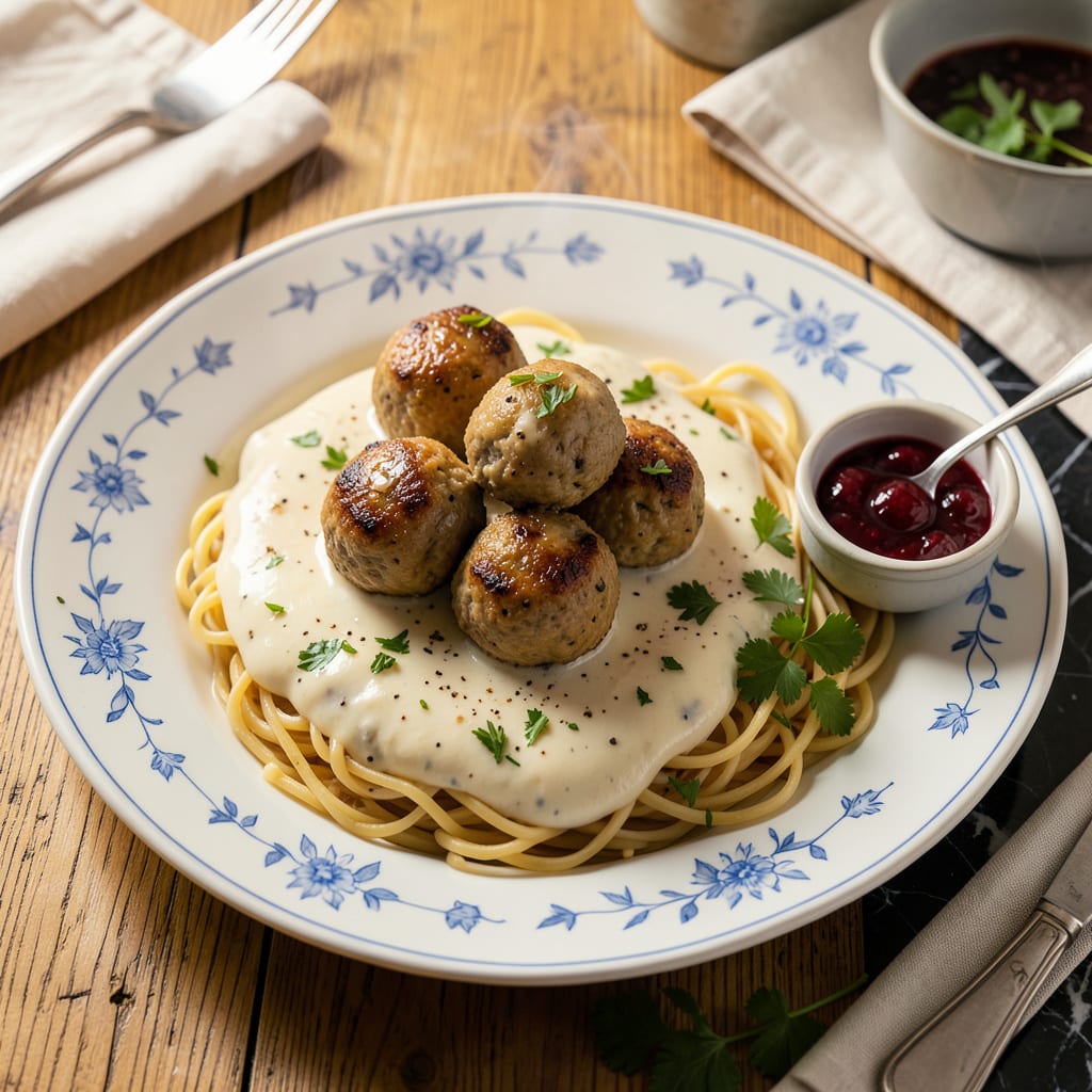 the recipe critic swedish meatballs illustration with key details