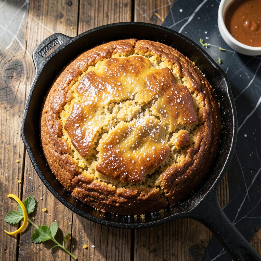 Visual representation of three rivers cornbread recipe