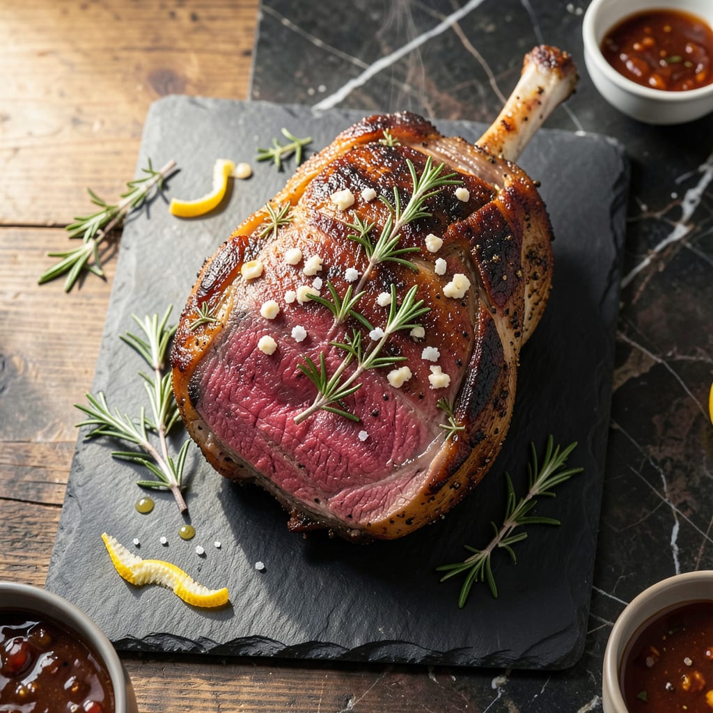 Top Of The Rib Roast Recipe: Herb Crusted Crown With Juicy Centers illustration with key details