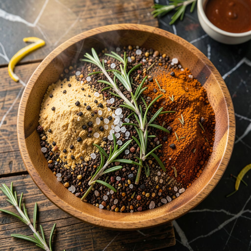 Visual representation of traeger prime rib rub copycat recipe