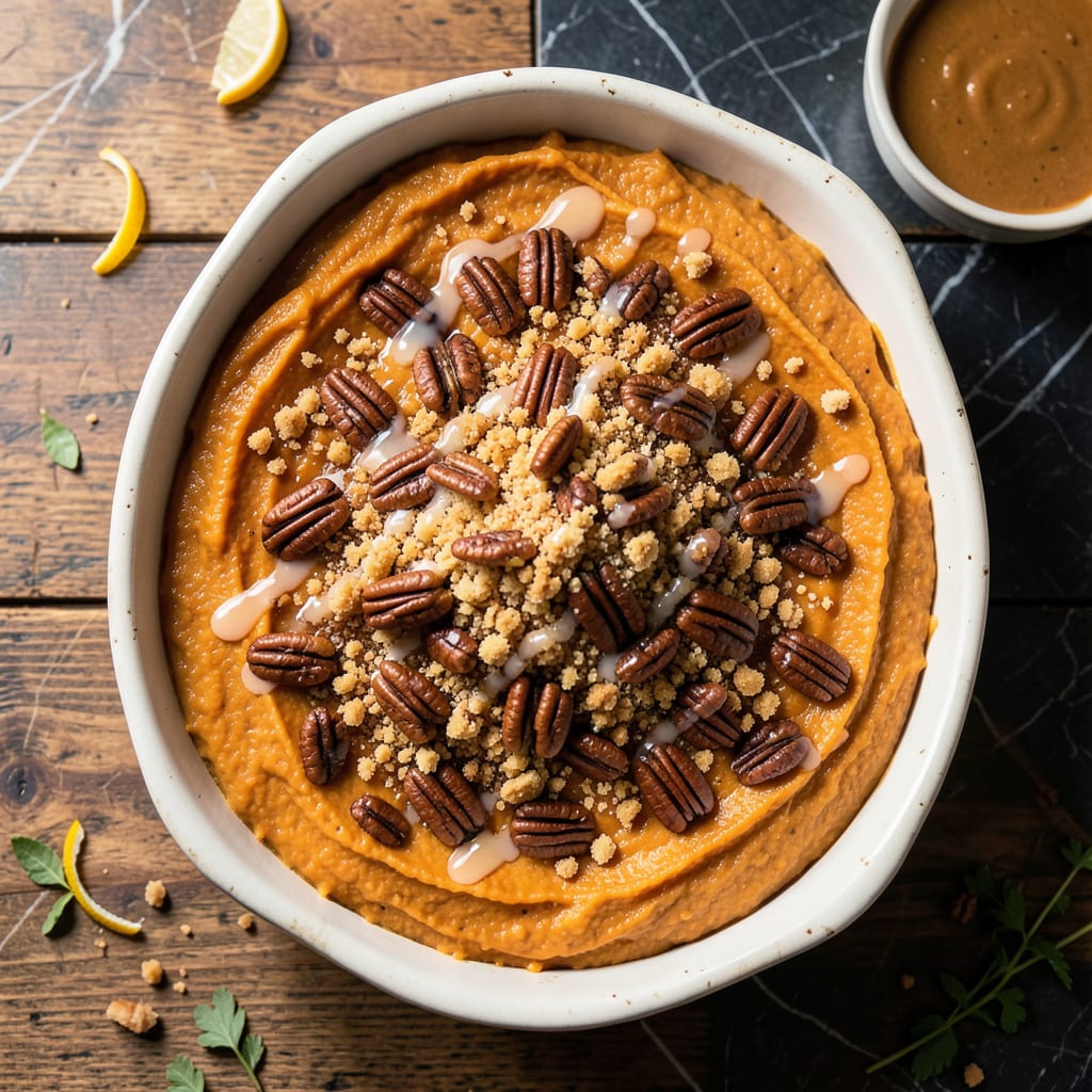 Visual representation of Trisha Yearwood Sweet Potato Casserole Recipe: Praline Topping Magic