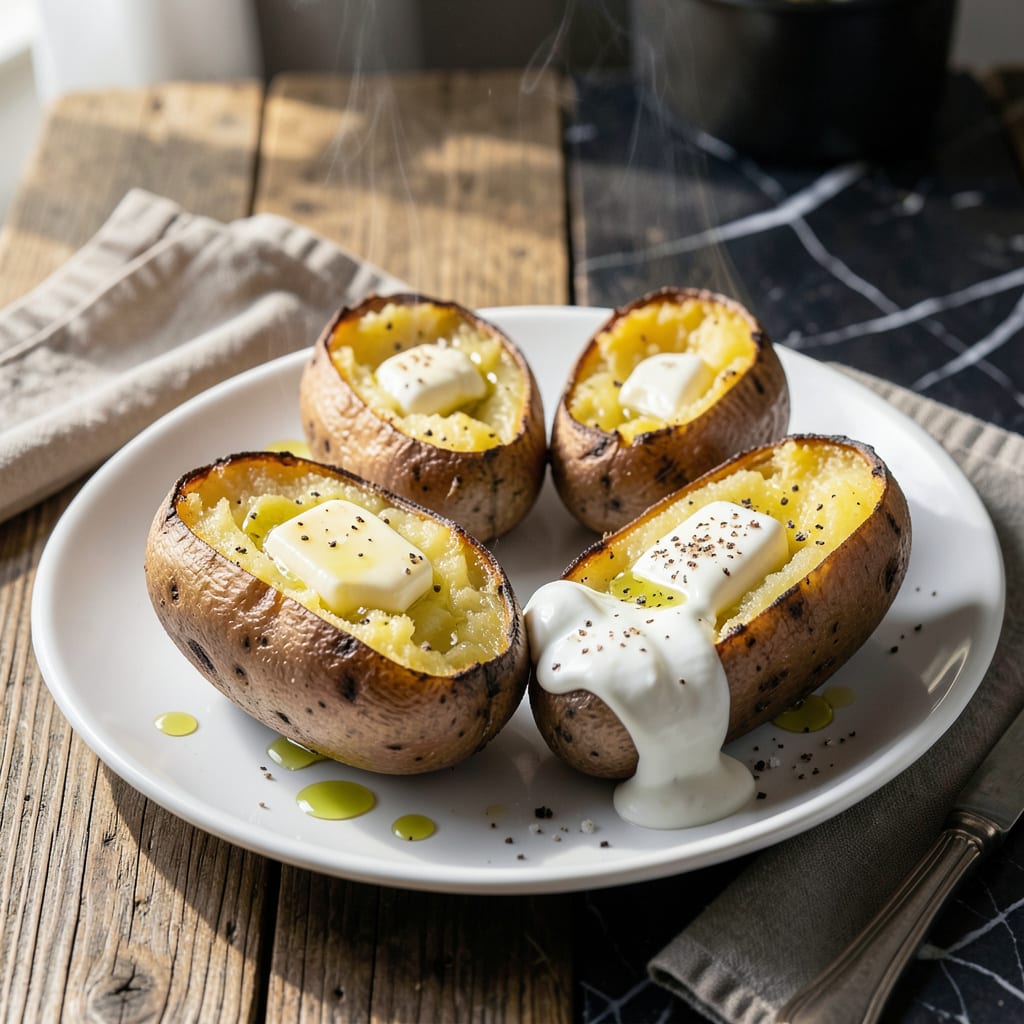 Visual representation of yukon gold baked potato recipe